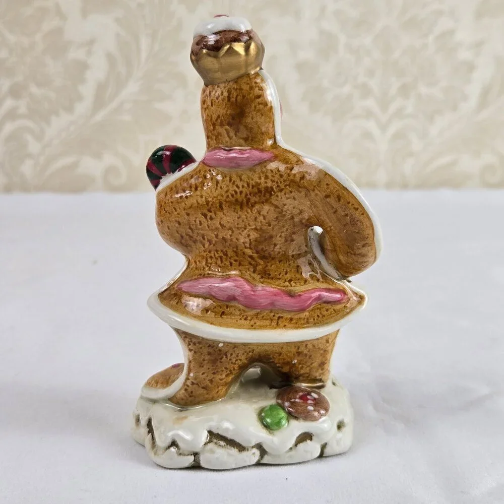 Fitz and Floyd Candy Lane Gingerbread Salt and Pepper Shaker Set Ceramic Vintage